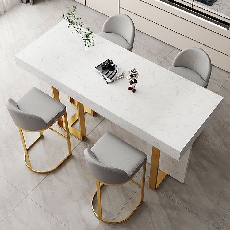 Indoor Modern Pub Dining Set 1/2/5 Pieces White Stone Top Bar Pub Table Set