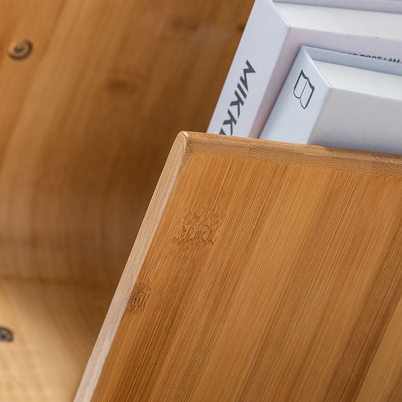 Modern Open Back Bookshelf Etagere Bamboo Bookcase for Home Office