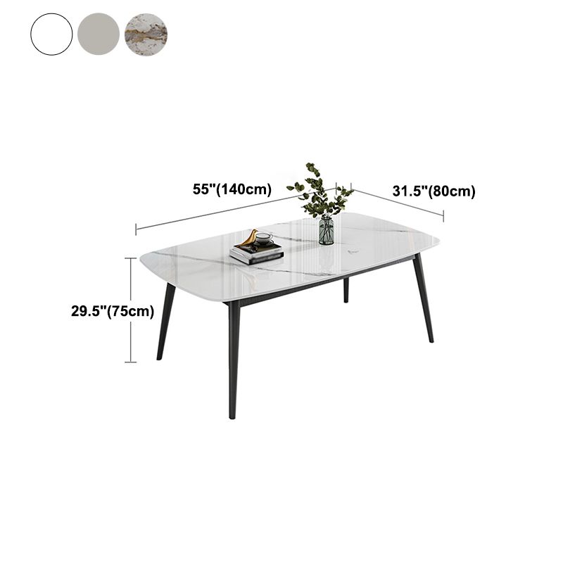 Sintered Stone Dining Table Industrial Dining Room Table for Kitchen