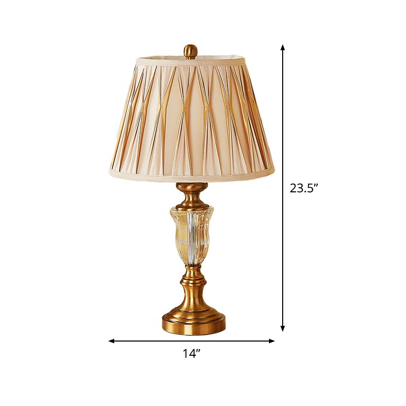 Lampada da comodino modernista affusolata/cestino in cristallo tagliato a mano con 1 lampadina in marrone chiaro