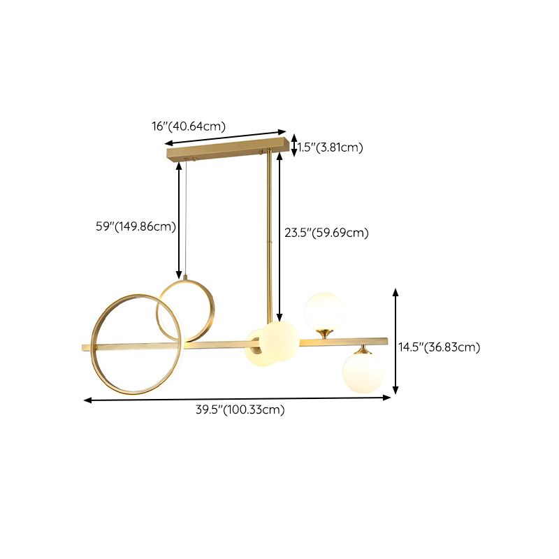 Metal Island Pendant Lights Modern Island Pendant Lighting in Gold