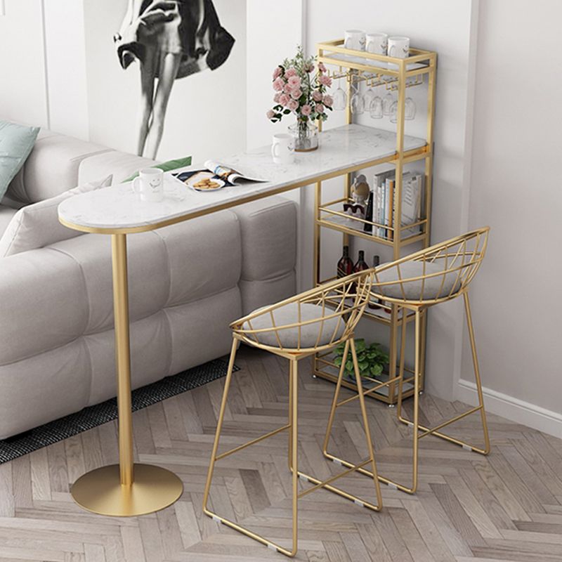 Modern Footrest Bar Stool Low Back Grey Bar & Counter Stool for Living Room