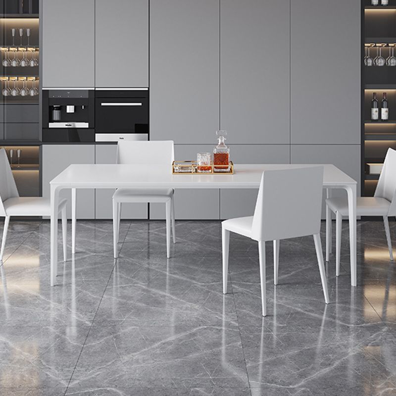 Industrial Dining Room Table Rectangle Stone Dinette Table for Home