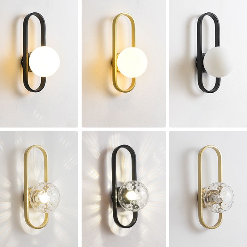 Éclair mural de la teinte en verre style moderne à 1 lumière luminaire mural