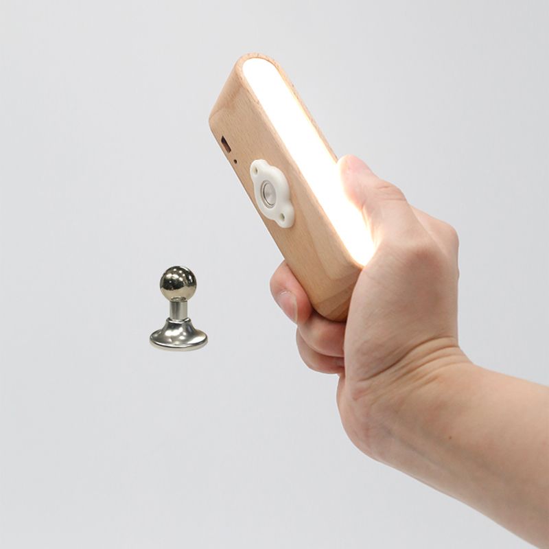 Simplicidad nórdica Luces de madera de madera Rectatable Rectangular Creative LED Lámpara de pared para dormitorio