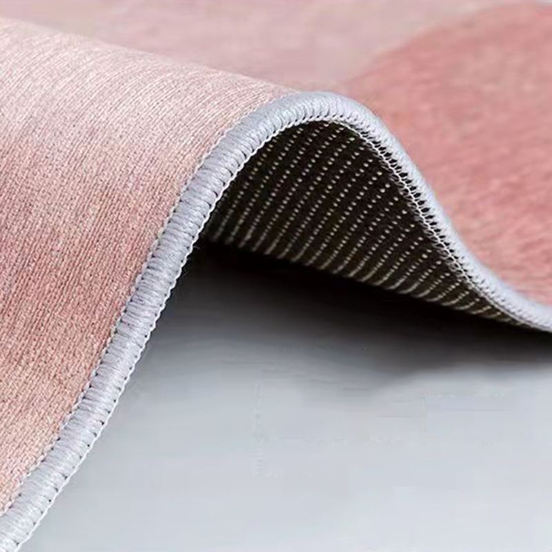 Pink Color Block Carpet Polyester Nordic Carpet Stain Resistant Carpet for Home Decor
