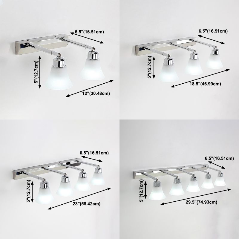 Silver Bell Mirror Lighting Modern Style Stainless Steel Wall Sconce Light Fixture