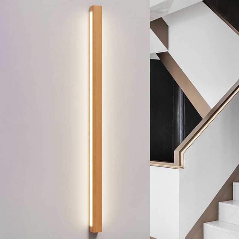 Wooden LED Wall Light Fixture Minimalist Wall Light Sconce for Bedroom