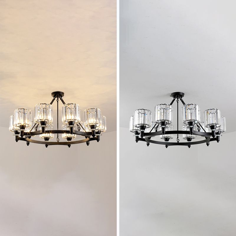 Crystal Multi Lights hangende plafondlampen moderne stijl cilinder kroonluchter verlichtingsarmaturen