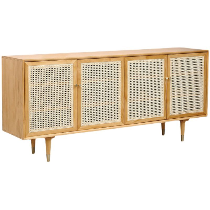 Wooden Home Sideboard Farmhouse Style Simple Rectangular Side Board with Doors