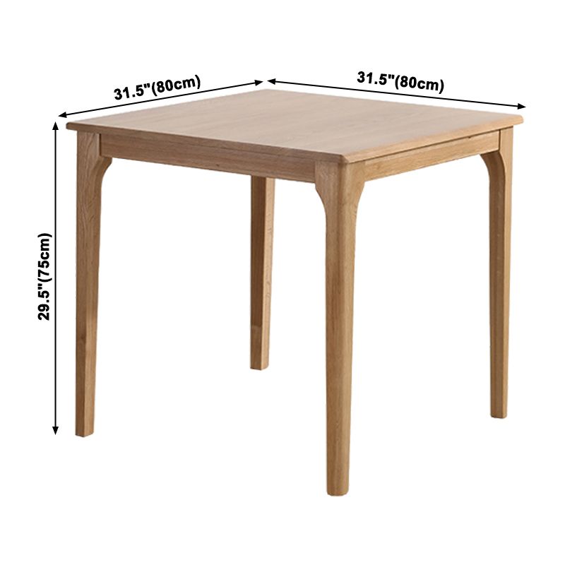 Table à manger carrée industrielle en bois table fixe avec chêne blanc