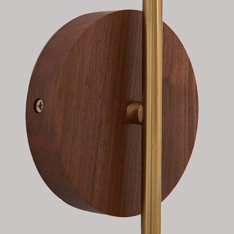 Globe Wood Wall Lamp 1-Light Contemporary Glass Armed Wall Mount Lamp for Bedroom