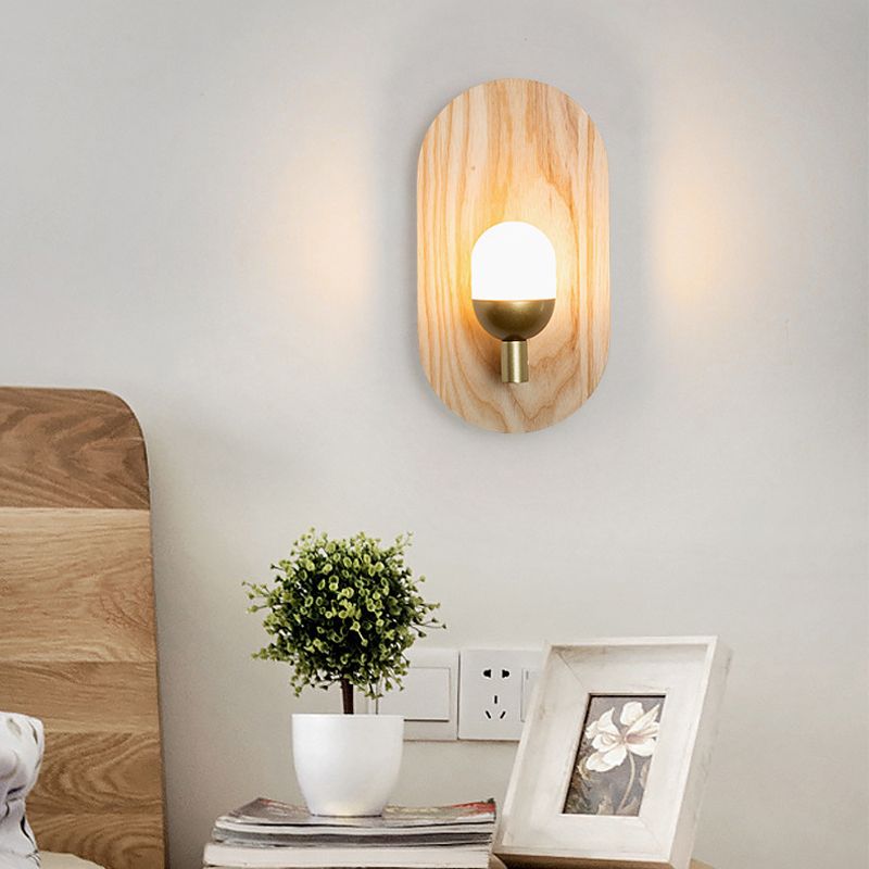 Modernism Metal Wall Light Flush Mount Wood Lighting for Foyer