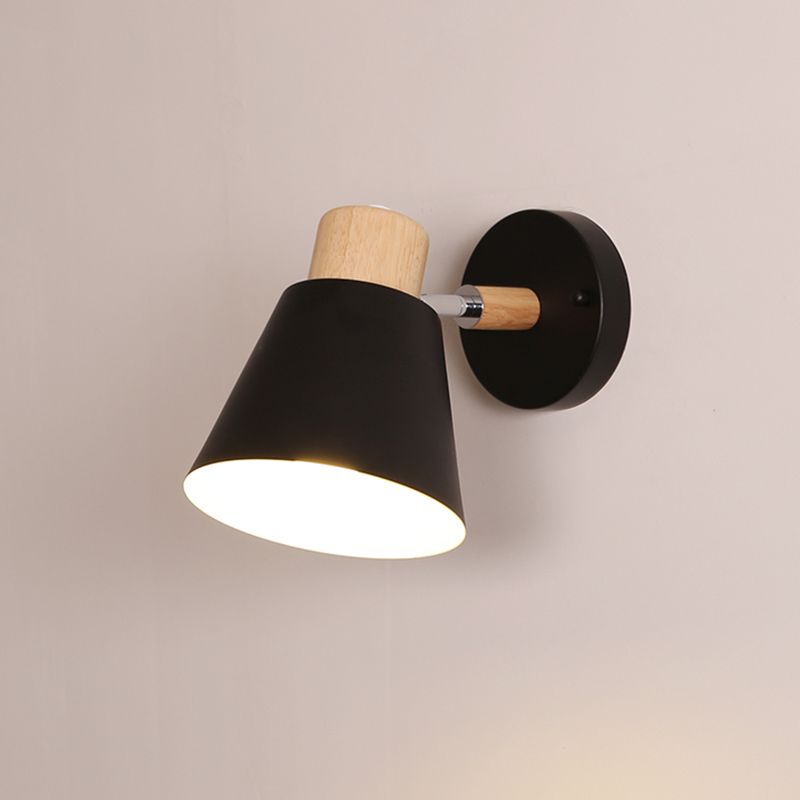 Cone-Shaped Wall Mount Lighting Nordic Style Metal Sconce Light Fixture for Bedroom