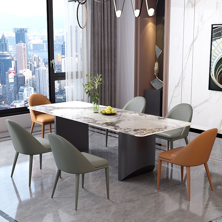 Contemporary Sintered Stone Rectangle Table Set 1/4/5/7 Pieces Dining Set