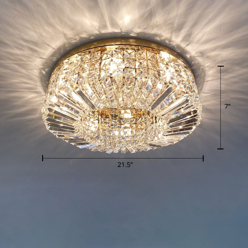 Crystal Loop Shaped Ceiling Light Fixture Simple Style Flush Mount Lighting for Bedroom