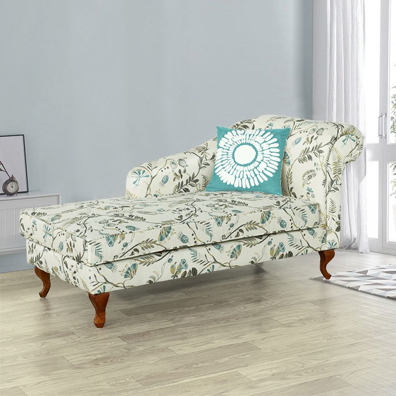 Modern Style Living Room Chaise Rolled Arms Upholstered Chaise