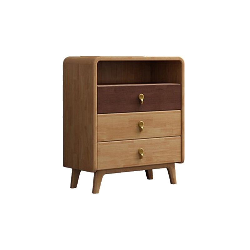 24.6" W Rubberwood Accent Chest Mid Century Modern 1 - Shelf Chest with Drawers