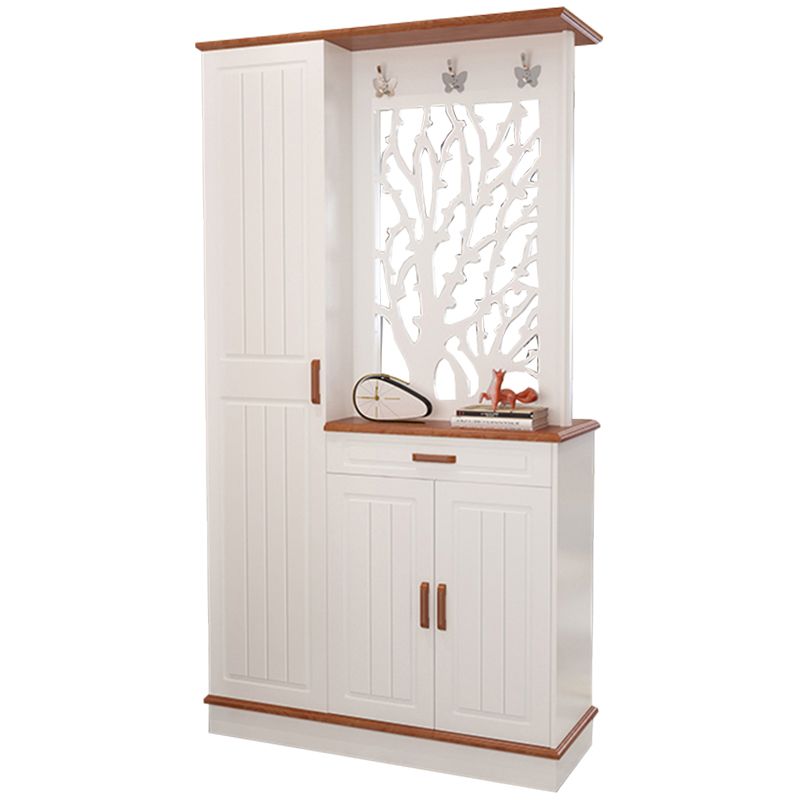 Scandinavian Style Rectangle Wooden 2-door Accent Cabinet with Drawer
