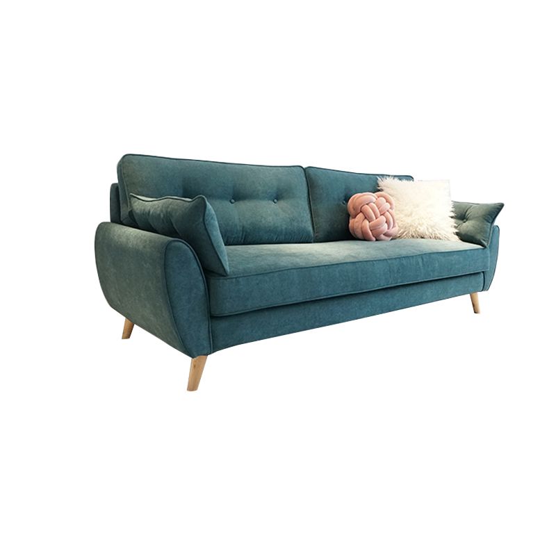Contemporary Standard Sofa Set Flared Arm Settee Bench with Pillows