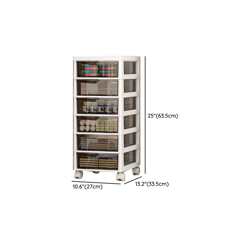 Vertical Transparent Filing Cabinet Modern Movable Plastic File Cabinet