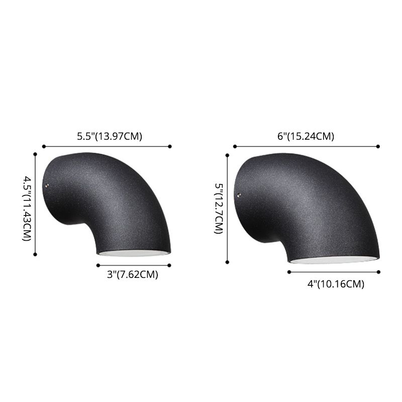 Lámpara de pared de tubería de plomería negra mate patio de metal industrial luz de pared de pared led