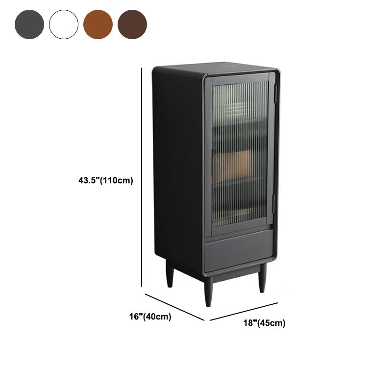 Modern Accent Cabinet with Solid Wood Straight Legs Chest with 1 Drawer and 1 Door