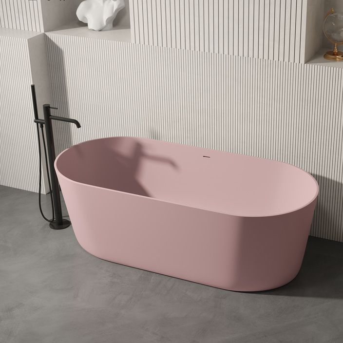 Antique Finish Oval Soaking Bathtub Back to Wall Modern Bath Tub