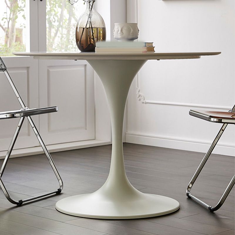 Modern Round Table Sintered Stone Table with Metal Legs for Home