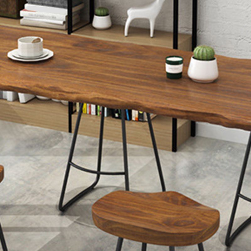 1/4/5 Pieces Industrial Rectangle Wooden Table Set Counter Table with Backless Stools