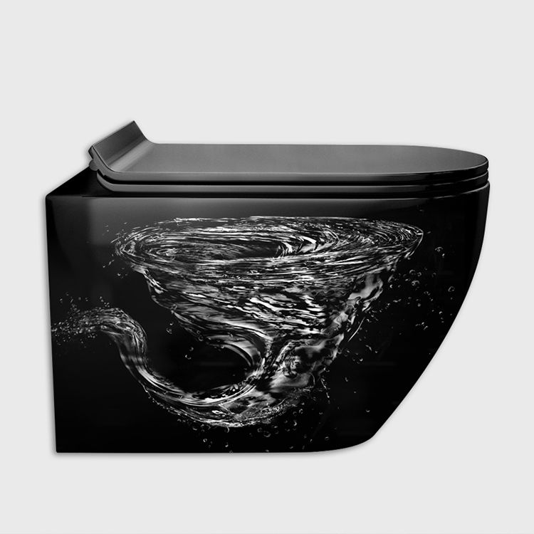 Wall Mount All-In-One Toilet Bowl Porcelain Contemporary Flush Toilet