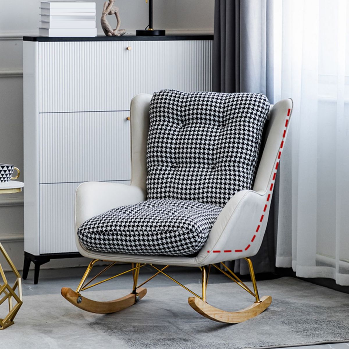 Living Room Light Luxury Lazy Sofa Chair Leisure Chaise Home Rocking Chair