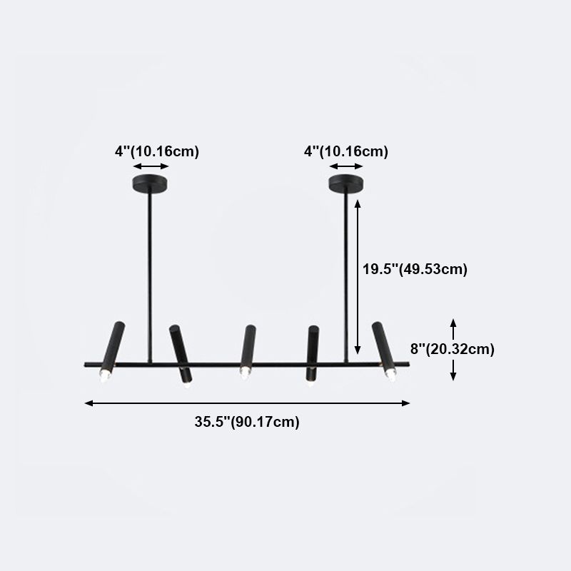 Black metalen tracklamp eenvoudige stijl multi-head lineaire restaurant eilandverlichting armaturen