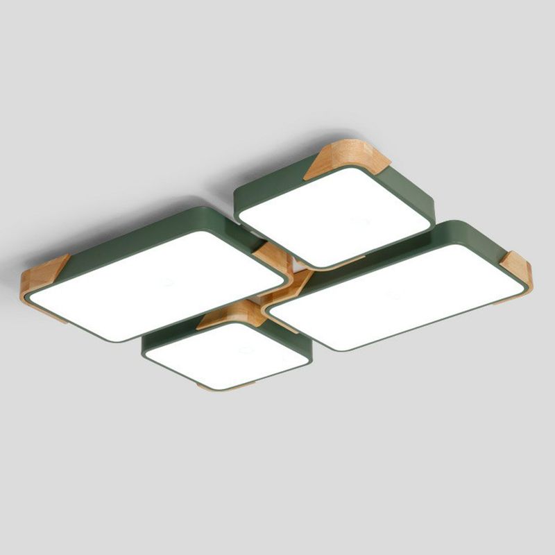 Rectángulo de empalme nórdico de vaciado de luz de techo de techo de luz de techo LED de iluminación de montaje de LED