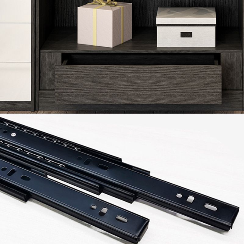 Modern Tempered Glass Doors Wardrobe Wood Frame Wardrobe without Light