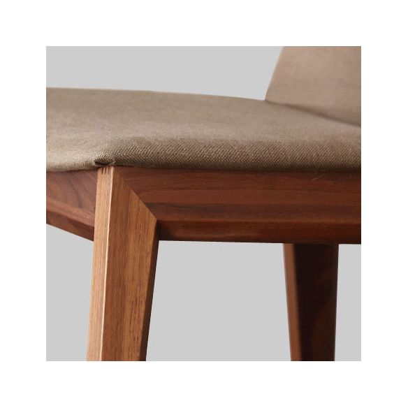 Sillas de comedor tapizadas sin brazos Sillas laterales de interior con patas de madera (juego de 2)
