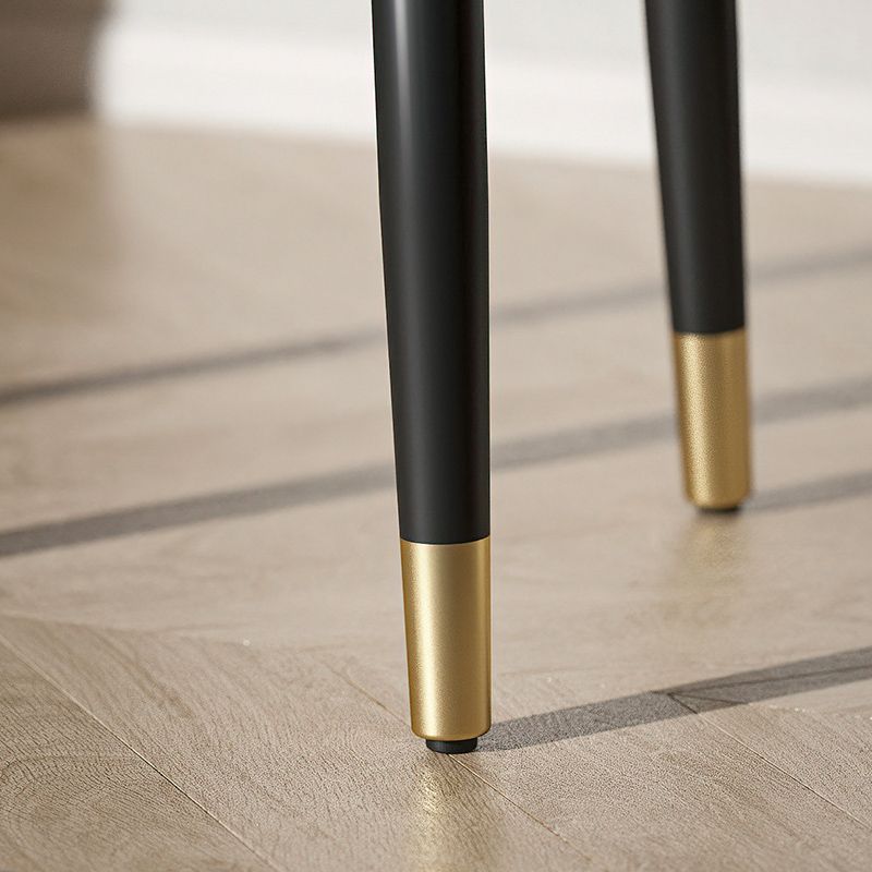 Glam Ottoman Velvet Upholstered Solid Color Square Ottoman with Metal Legs