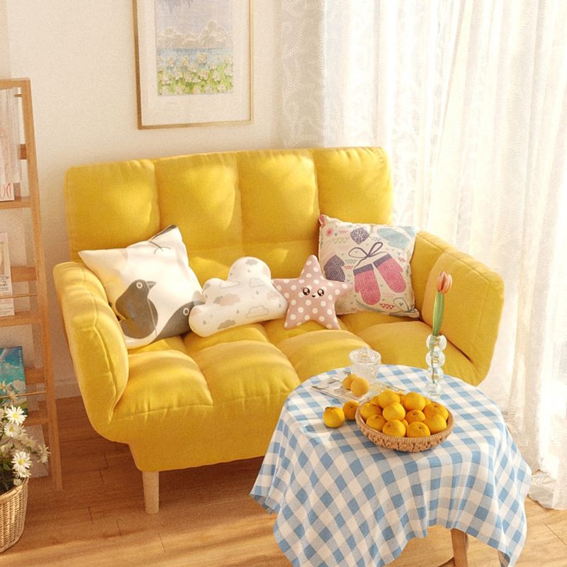 Modernistic Living Room Cotton Blend Sofa Biscuit Back Seating