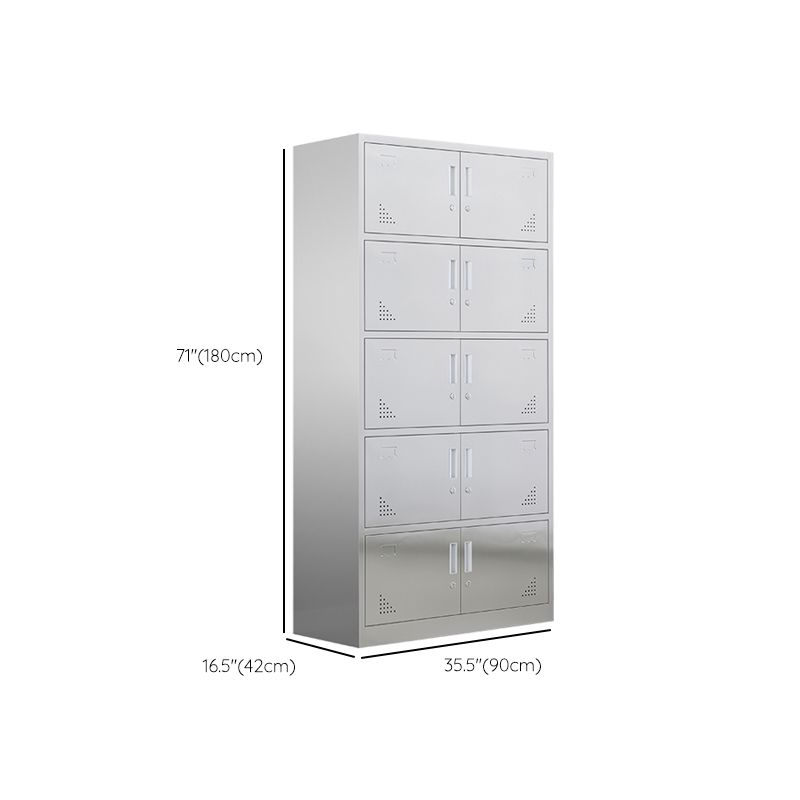 35.5"L x 16.5"W x 71"H Hinged Door Storage Cabinet Contemporary Cabinet with Metal Doors