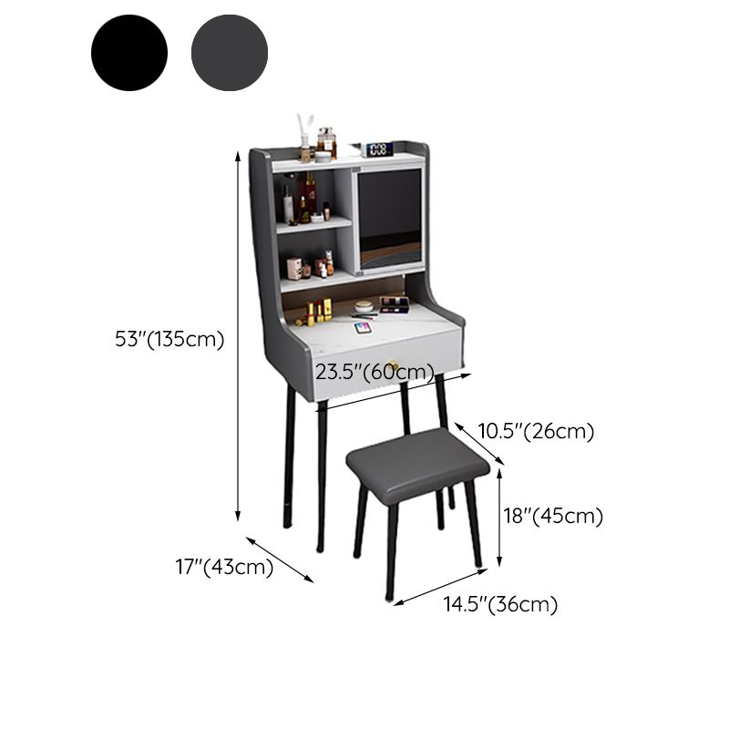 Makeup Table with 1 Drawers and Mirror 17.12" Wide Vanity Tables