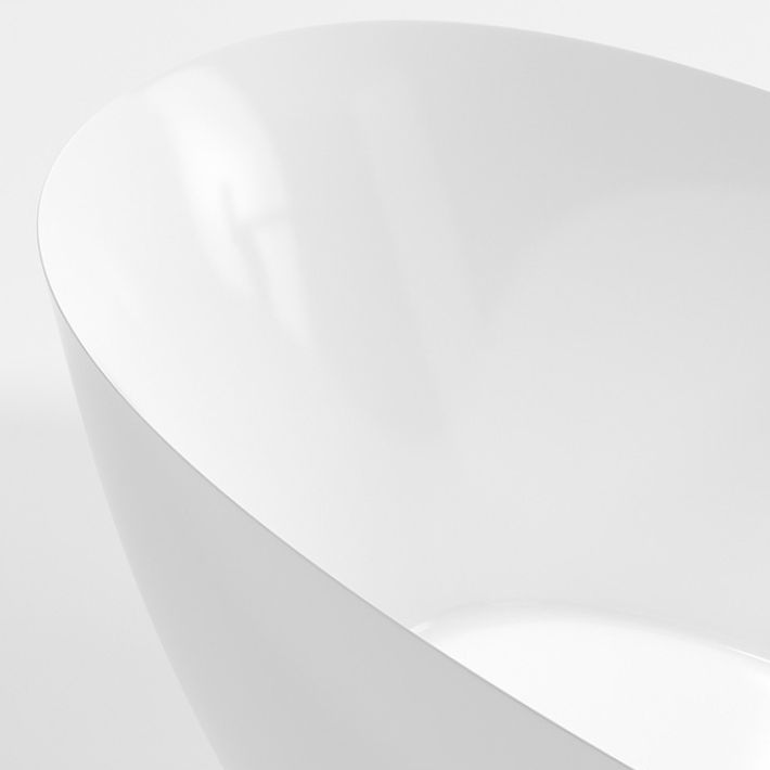 Modern Oval Bathtub Freestanding Acrylic Soaking Back to Wall Bath