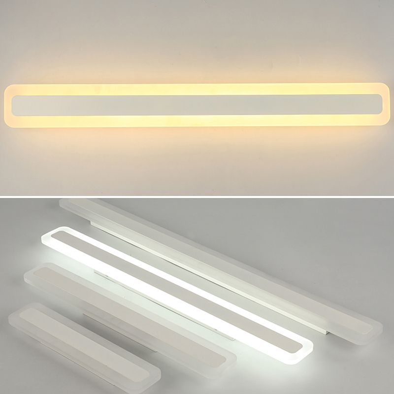Rectangular Acrylic LED Wall Mount Light Fixture Nordic Waterproof Vanity Wall Sconce for Bathroom
