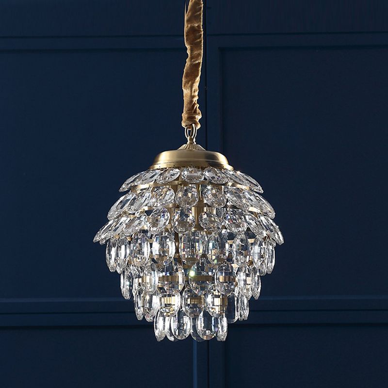 Crystal Chandelier Lighting Fixture Countryside Chandelier Pendant Light for Sitting Room