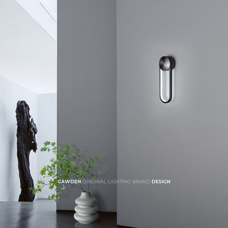 Accesorios de iluminación ovalos de pared ovalados modernos rotativos con luces de apliques de metal con sombra de gel de sílice