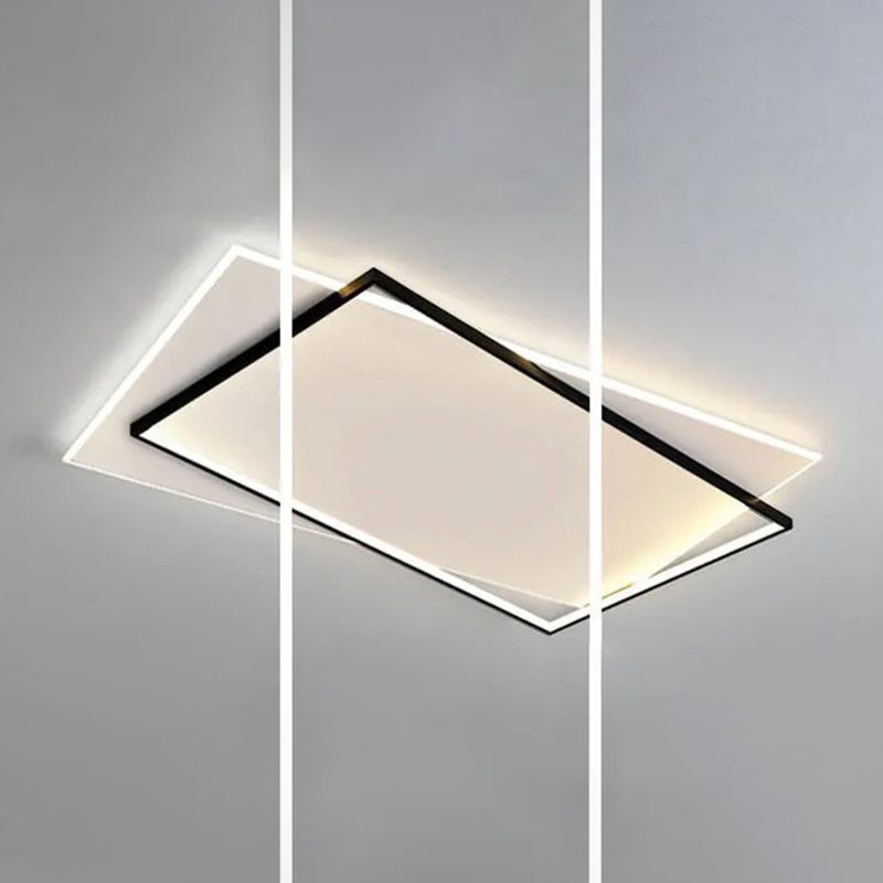 Black and White Geometric Surface Mounted LED Ceiling Light Nordic Acrylic Flush Light for Study Room