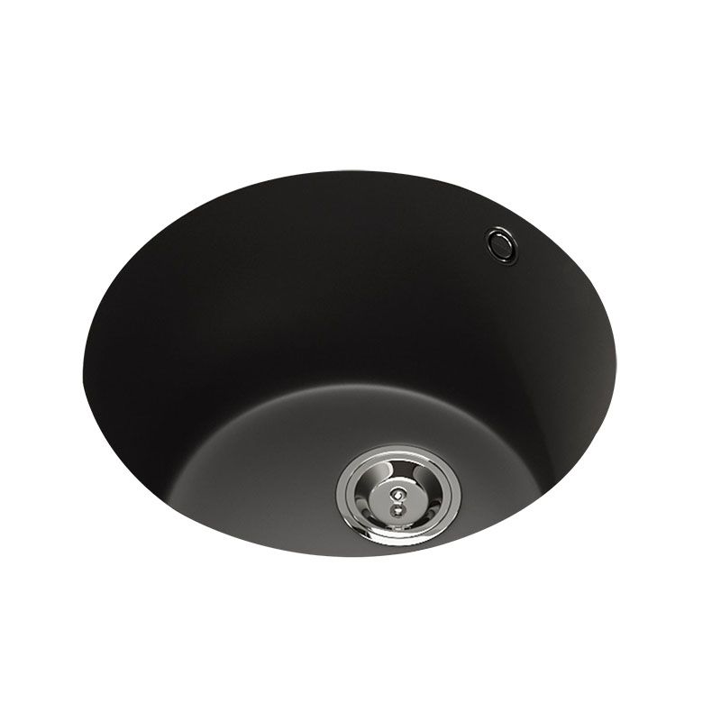 Quartz Kitchen Sink Undermount Round Shape Kitchen Bar Sink with Basket Strainer