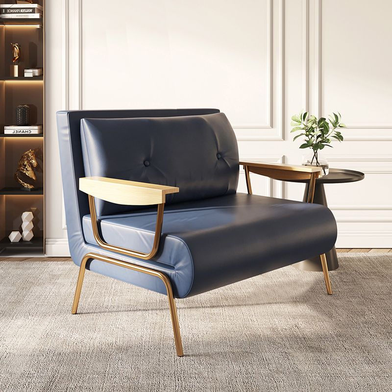 Glam Foldable Futon Sofa Bed Bonded Leather Convertible Sofas