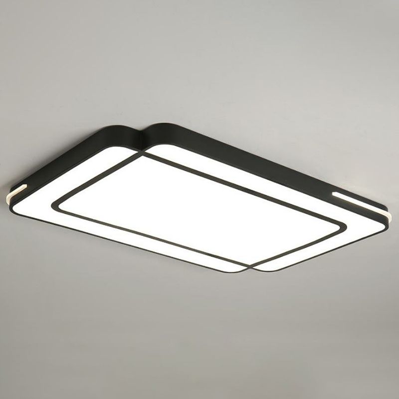 Lampada da soffitto a incasso a LED nera in stile moderno acrilico geometrico per soggiorno