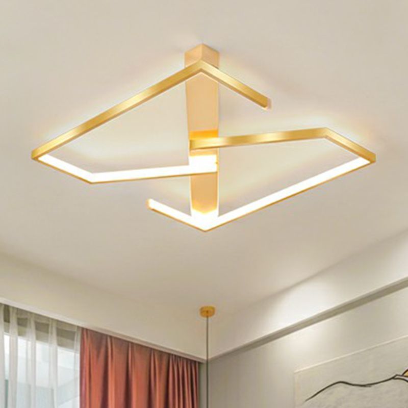 Z-ähnliche Deckenleuchte Simplicity LED-Einbauleuchte für Schlafzimmer aus Metall in Gold