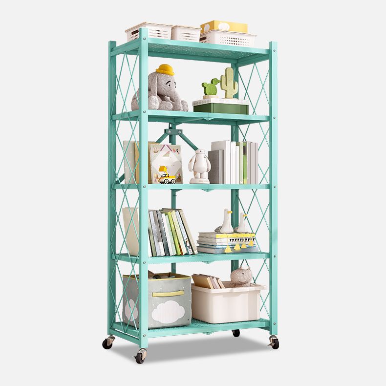 Modern Metal Bookcase, Geometric Open Back Bookshelf for Any Room